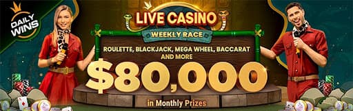 roulette promotion live casino daily wins banner