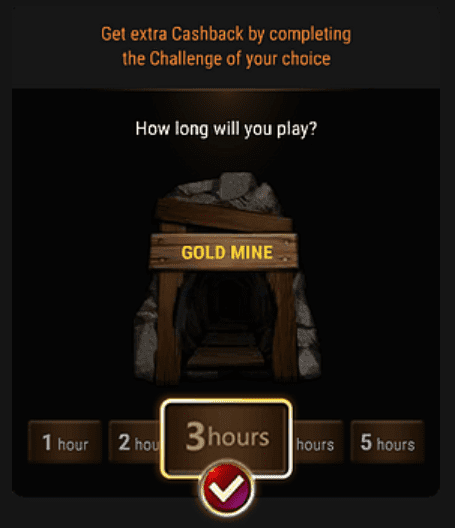 Spin Gold Challenge set time